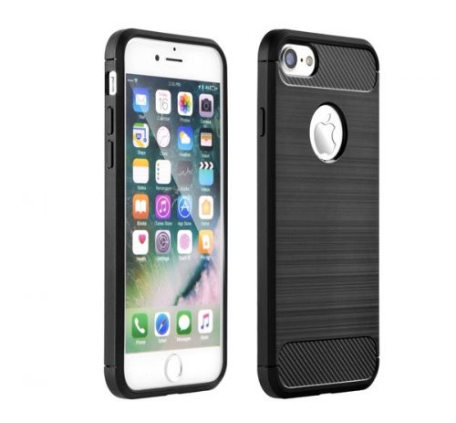 Forcell Carbon hátlap tok Apple iPhone 5/5S/SE, fekete