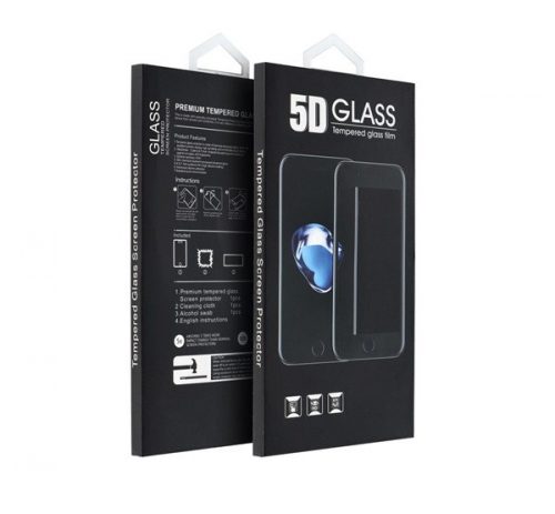 Samsung A715 Galaxy A71, 5D Full Glue hajlított tempered glass kijelzővédő üvegfólia, fekete