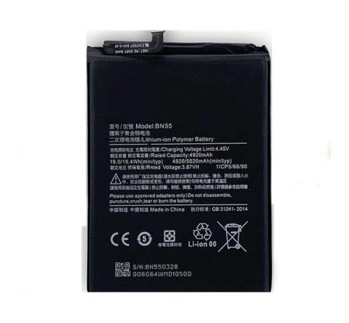 Xiaomi BN55 (Redmi Note 9S) kompatibilis akkumulátor 5020mAh OEM jellegű, Grade S