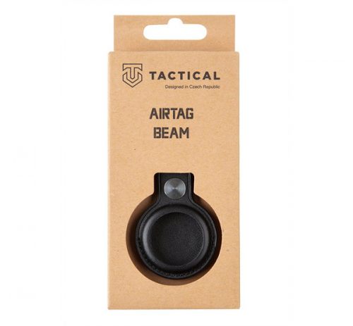 Tactical Apple AirTag bőr kulcstartó, fekete