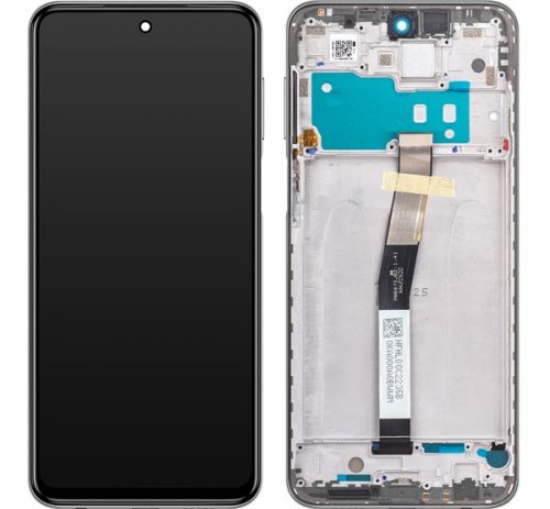 Xiaomi Redmi Note 9S kompatibilis LCD modul kerettel, OEM jellegű, fehér