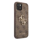 Guess PU 4G Metal Logo Apple iPhone 13 hátlap tok, barna