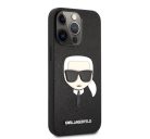 Karl Lagerfeld Head Saffiano bőr hátlap tok Apple iPhone 13 Pro, fekete