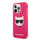 Karl Lagerfeld Choupette Head szilikon hátlap tok Apple iPhone 13 Pro, rózsaszín