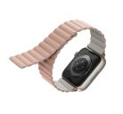 Uniq Revix mágneses szilikon szíj Apple Watch 42/44/45/49mm, rózsaszín/bézs