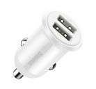 Baseus Grain Pro autós szivargyújtó gyorstöltő adapter 2xUSB, 24W, fehér