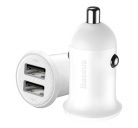 Baseus Grain Pro autós szivargyújtó gyorstöltő adapter 2xUSB, 24W, fehér