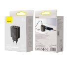 Baseus Compact gyorstöltő adapter 30W Type-C + 2XUSB, fekete