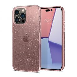   Spigen Liquid Crystal Glitter Apple iPhone 14 Pro tok, Glitter Rose Quartz, átlátszó