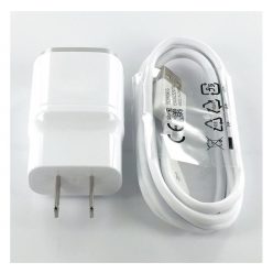   LG MCS-04ED hálozati töltő adapter + DC05WK-G microUSB kábel, OEM jellegű, fehér