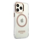 Guess Transparent MagSafe Apple iPhone 13 Pro Max hátlap tok, arany