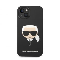   Karl Lagerfeld Head Liquid szilikon hátlap tok Apple iPhone 14 Plus, fekete