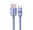 Baseus Crystal Shine USB / Type-C töltő- és adatkábel, 5A, 1,2m, ibolya