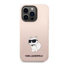 Karl Lagerfeld Liquid Choupette NFT szilikon hátlap tok Apple iPhone 14 Pro, rózsaszín