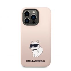   Karl Lagerfeld Liquid Choupette NFT szilikon hátlap tok Apple iPhone 14 Pro, rózsaszín