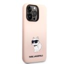 Karl Lagerfeld Liquid Choupette NFT szilikon hátlap tok Apple iPhone 14 Pro, rózsaszín