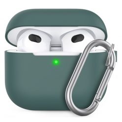   Phoner Simple Apple Airpods 3 szilikon tok akasztóval, zöld