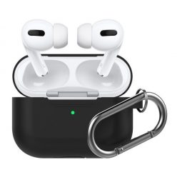   Phoner Simple Apple Airpods Pro szilikon tok akasztóval, fekete