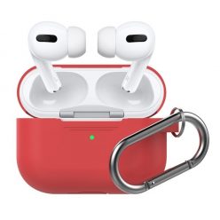   Phoner Simple Apple Airpods Pro szilikon tok akasztóval, piros