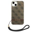 Guess 4G Print Strap Apple iPhone 14 Plus hátlap tok, barna