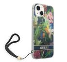 Guess Flower Strap Apple iPhone 14 Plus hátlap tok, kék