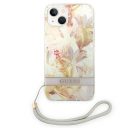 Guess Flower Strap Apple iPhone 14 Plus hátlap tok, lila