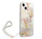 Guess Flower Strap Apple iPhone 14 Plus hátlap tok, lila