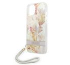 Guess Flower Strap Apple iPhone 14 Plus hátlap tok, lila