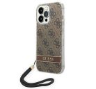 Guess 4G Print Strap Apple iPhone 14 Pro Max hátlap tok, barna