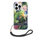 Guess Flower Strap Apple iPhone 14 Pro Max hátlap tok, kék