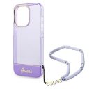 Guess Translucent Pearl Strap Apple iPhone 14 Pro hátlap tok , lila