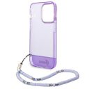 Guess Translucent Pearl Strap Apple iPhone 14 Pro hátlap tok , lila