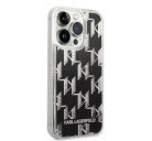 Karl Lagerfeld Liquid Glitter Monogram Apple iPhone 14 Pro hátlap tok, fekete