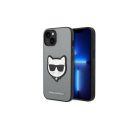 Karl Lagerfeld Saffiano Choupette Head Patch Apple iPhone 14 Pro hátlap tok, ezüst