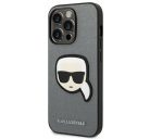 Karl Lagerfeld Saffiano Karl's Head Patch Apple iPhone 14 Pro hátlap tok, ezüst