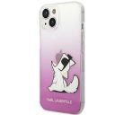 Karl Lagerfeld Choupette Fun Apple iPhone 14 Plus hátlap tok, rózsaszín