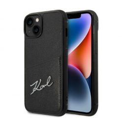   Karl Lagerfeld Signature Logo Cardslot Apple iPhone 14 Plus hátlap tok, fekete