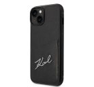 Karl Lagerfeld Signature Logo Cardslot Apple iPhone 14 Plus hátlap tok, fekete