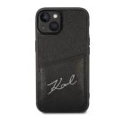 Karl Lagerfeld Signature Logo Cardslot Apple iPhone 14 Plus hátlap tok, fekete