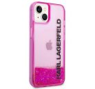 Karl Lagerfeld Liquid Glitter Elong Apple iPhone 14 Plus hátlap tok, rózsaszín