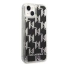 Karl Lagerfeld Liquid Glitter Monogram Apple iPhone 14 Plus hátlap tok, fekete