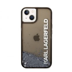   Karl Lagerfeld Liquid Glitter Elong Apple iPhone 14 hátlap tok, fekete