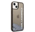 Karl Lagerfeld Liquid Glitter Elong Apple iPhone 14 hátlap tok, fekete