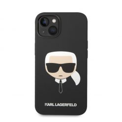   Karl Lagerfeld Silicone Karl's Head Apple iPhone 14 Plus Magsafe hátlap tok, fekete