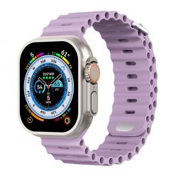   Phoner River Apple Watch 49/45/44/42 mm szilikon szíj, levendula