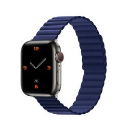   Phoner Rever Apple Watch forgatható mágneses szilikon szíj, 41/40/38mm, S/M, kék