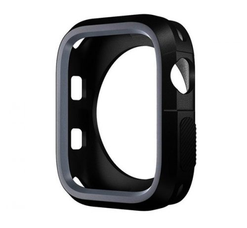 Phoner Twin Apple Watch szilikon tok, 45mm, fekete/szürke