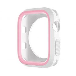   Phoner Twin Apple Watch szilikon tok, 41mm, fehér/rózsazsín