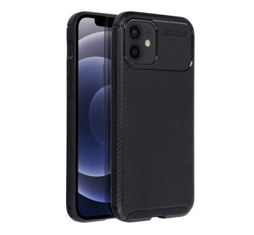 Forcell Carbon Premium Apple iPhone 12 / 12 Pro karbon mintás szilikon tok, fekete