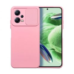   Slide Xiaomi Redmi Note 12 5G, kameravédős szilikon tok, rózsaszín